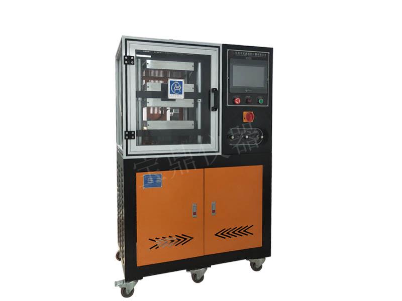 小型雙層平板硫化機(jī)，實(shí)驗(yàn)室自動壓片機(jī)操作演示